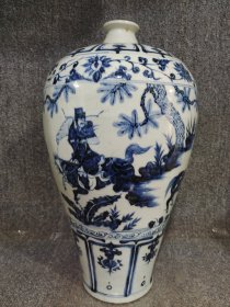 青花人物梅瓶
口径21cm
高度42cm