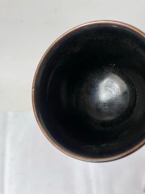 黑定高足杯 口径9cm1 高度9cm