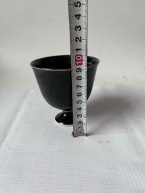 黑定高足杯 口径9cm1 高度9cm