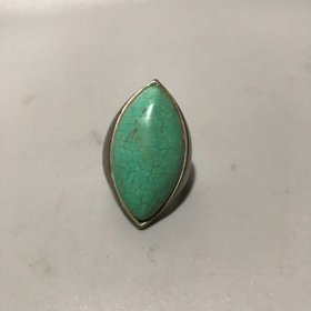 旧藏：绿松石戒指，特别漂亮，
口径：2厘米