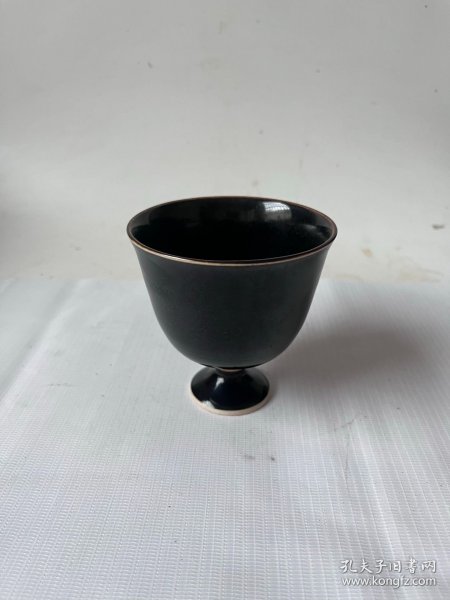 黑定高足杯 口径9cm1 高度9cm