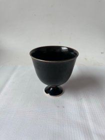 黑定高足杯 口径9cm1 高度9cm