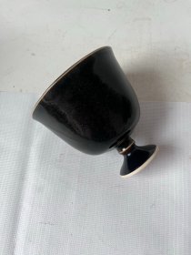 黑定高足杯 口径9cm1 高度9cm