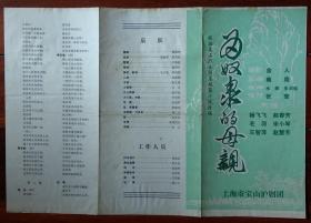 80年代上海宝山沪剧团杨飞飞演出母亲剧场戏单节目单老物件收藏