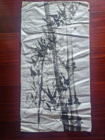 无款国画《风竹图》，96cm*49cm