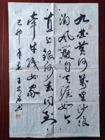 江苏省书法家协会会员，中国文联书画交流中心会员王安石书法，68cm*46cm