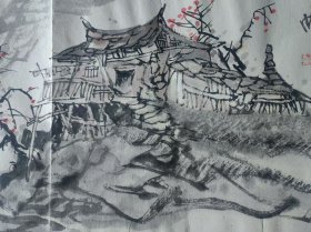 广东省美术家协会常务理事董帜强国画，50CM*35cm