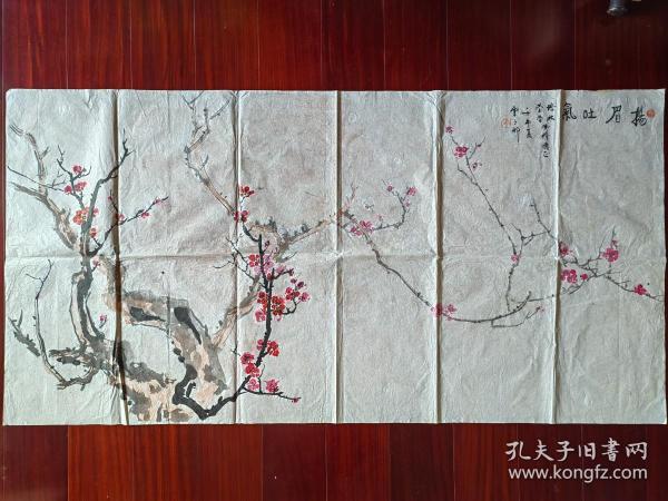 佚名国画《梅花》，132cm*66cm