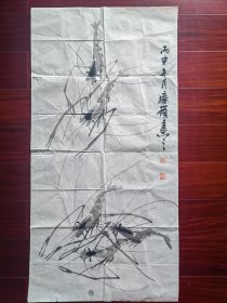 山东省著名画家张庆岭国画，100cm*50cm