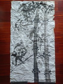 无款国画《风竹图》2，98cm*53cm