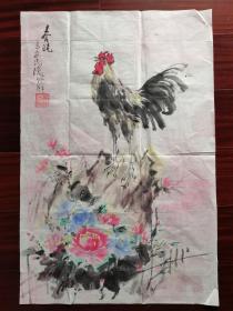 湖北省天门画家,中国书画家协会会员马安民国画， 64cm*42cm