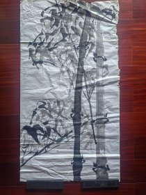无款国画《风竹图》，99cm*54cm