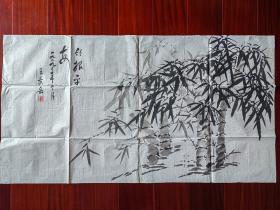 广东老画家王景岳国画《竹》，99CM*52cm