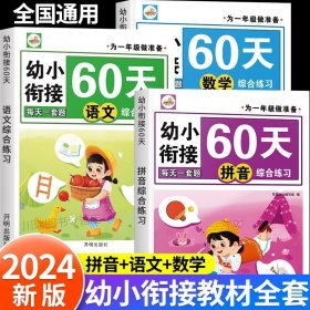 【全3册】拼音+语文+数学综合练习册 幼小衔接教材一日一练幼儿园学前中大班拼音语言识字数学专项综合训练练习题幼升小60天为一年级入学做准备暑假作业每日一练
