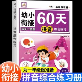 拼音综合练习册 幼小衔接教材一日一练幼儿园学前中大班拼音语言识字数学专项综合训练练习题幼升小60天为一年级入学做准备暑假作业每日一练