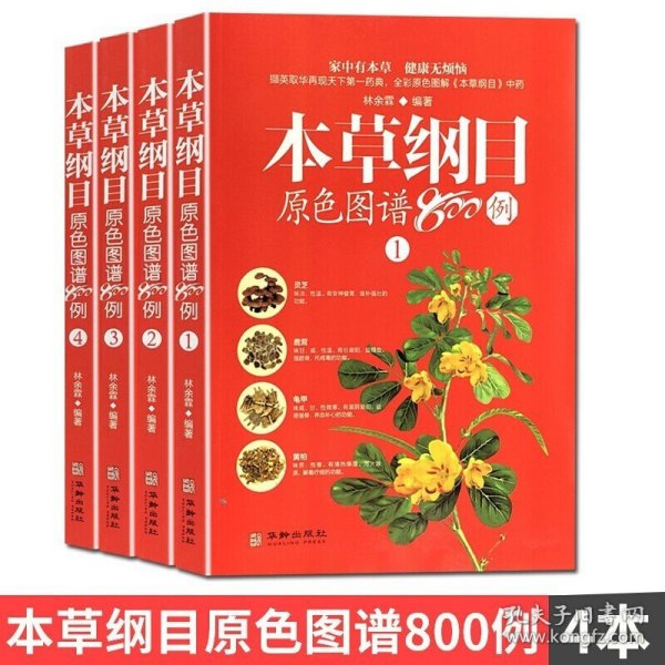 本草纲目原色图谱800例（套装共4册）