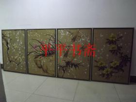 参展油画《梅、兰、竹、菊》四幅合售（已装框 90*60CM/每幅）