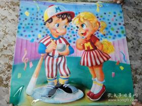 塑膜彩印精美卡通挂历画页6幅（无挂历页）