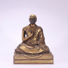 清代 铜鎏金上师佛