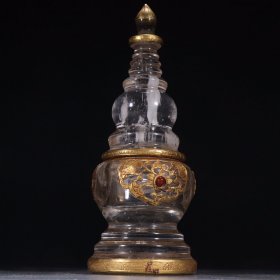 辽金 水晶包金舍利塔
