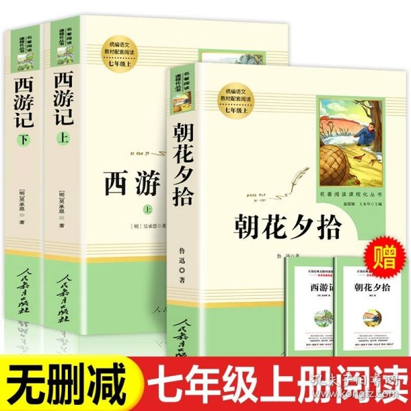 中小学新版教材 统编版语文配套课外阅读 名著阅读课程化丛书：西游记 七年级上册（套装上下册） 