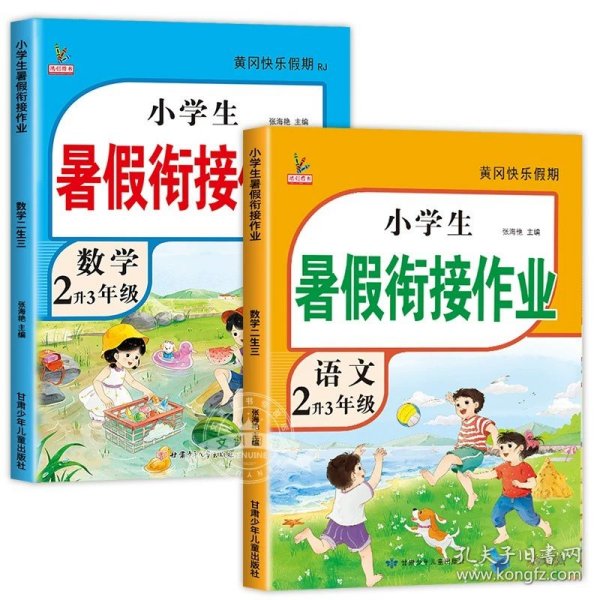 正版全新小学二年级/【2本】语文+数学 暑假衔接 2023新版 二升三语文数学暑假衔接人教版 小学生二年级下升三年级上暑期预习作业一本通练习2升3快乐暑假计划RJ