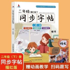 正版书籍小学生二年级语文同步字帖下册人教版（楷书描红本）扫码跟写一课一练教材同步练字练习册