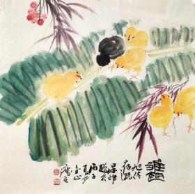 西安美协画家刘保申，纯手绘作品，尺寸 68*68，作品保真，装饰收藏佳品
