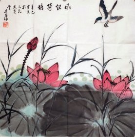 原北京画院副院长吴休，纯手绘花鸟作品，尺寸68*68，作品保真，不真包退