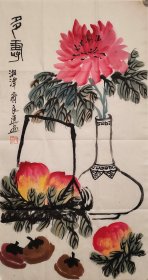 齐良迟，字子长，齐派传人，纯手绘花鸟作品，尺寸48*96，作品保真，装饰收藏佳品