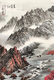 青海西宁画家方之南，原名方泰兴，别署指南，纯手绘山水画作，尺寸46*68，作品保真，装饰收藏佳品