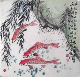 甘肃陇上画家王天一，纯手绘花鸟作品，尺寸是68*68，作品保真，装饰收藏佳品