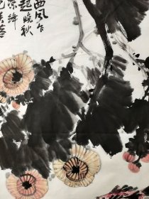 福建画家吴桐森，别署桐生，号快斋主人，纯手绘花鸟画，尺寸 68*136，作品保真，装饰收藏佳品