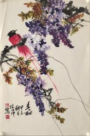 画家陈世中，斋号寸草堂，纯手绘作品，尺寸 46*68，作品保真，装饰收藏佳品