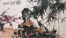 广东揭阳籍画家刘昌潮，纯手绘作品，尺寸 68*120，作品保真，装饰收藏佳品