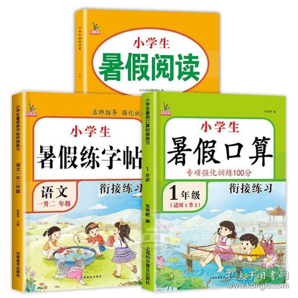 1升2年级数学暑假衔接作业小学生暑假作业黄冈快乐假期RJ人教版复习专项预习