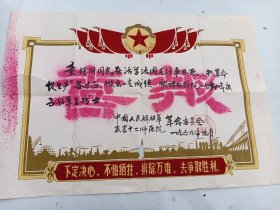 奖状   1969年   五好军垦战士    下定决心 不怕牺牲排除万难 去争取胜利  农建十二师