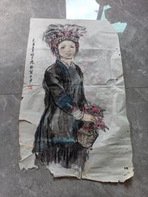 刘克青   侗族  女人物画