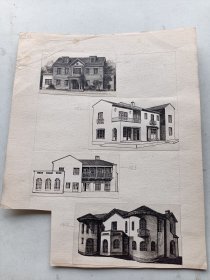 33 老上海老建筑绘画 1张 可能出版过