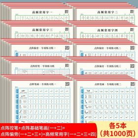 正版全新各5本共50本 点阵控笔训练字帖楷书笔画笔顺偏旁部首一年级练字帖幼儿园幼小衔接硬笔书法练字本初学者儿童入门套装钢笔练字描红成人临摹字帖