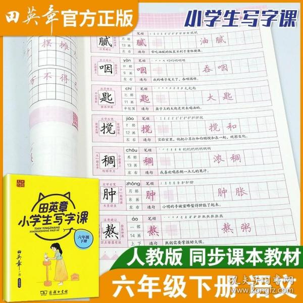 22版田楷田英章小学生写字课课练五语上人教（胶钉）