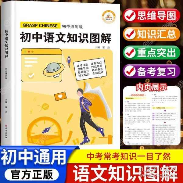 图解初中基础知识大全语文重难点手册全套训练及考点突破初中生初一初三复习资料教辅知识点知识清单资料包知识集锦基础知识手册