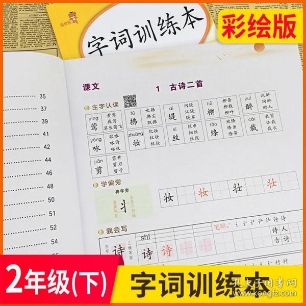 乐学熊字词训练本二年级下册彩绘版