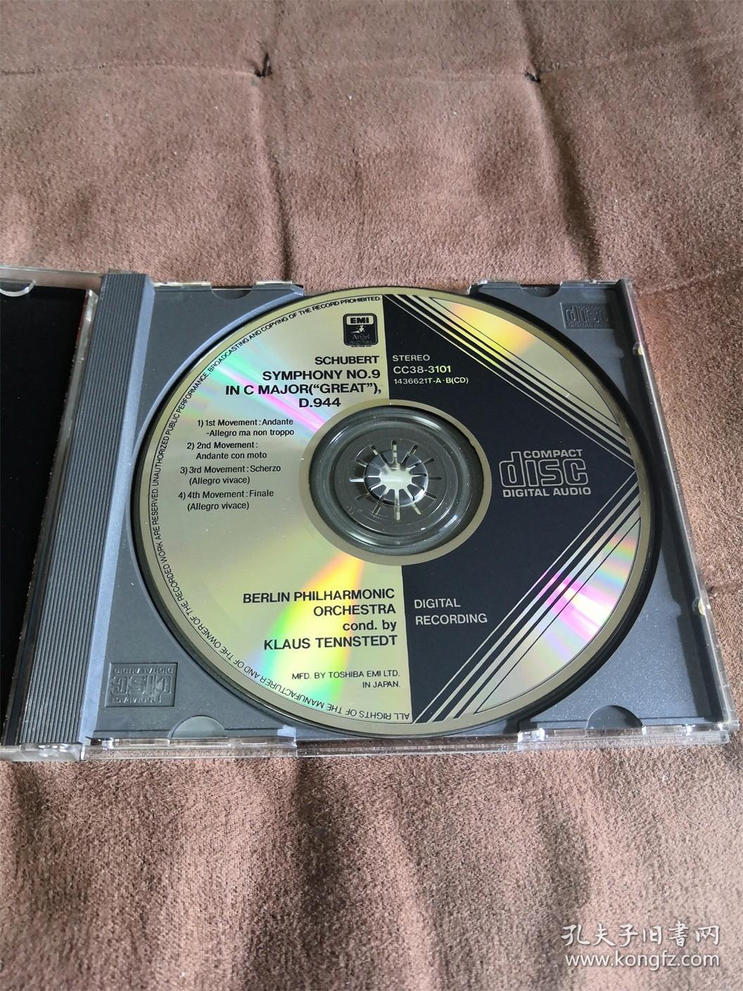東芝EMI 舒伯特-第九交响曲/滕斯泰特 TENNSTEDT/SCHUBERT 日3800元东芝黑三角天使1A1首版