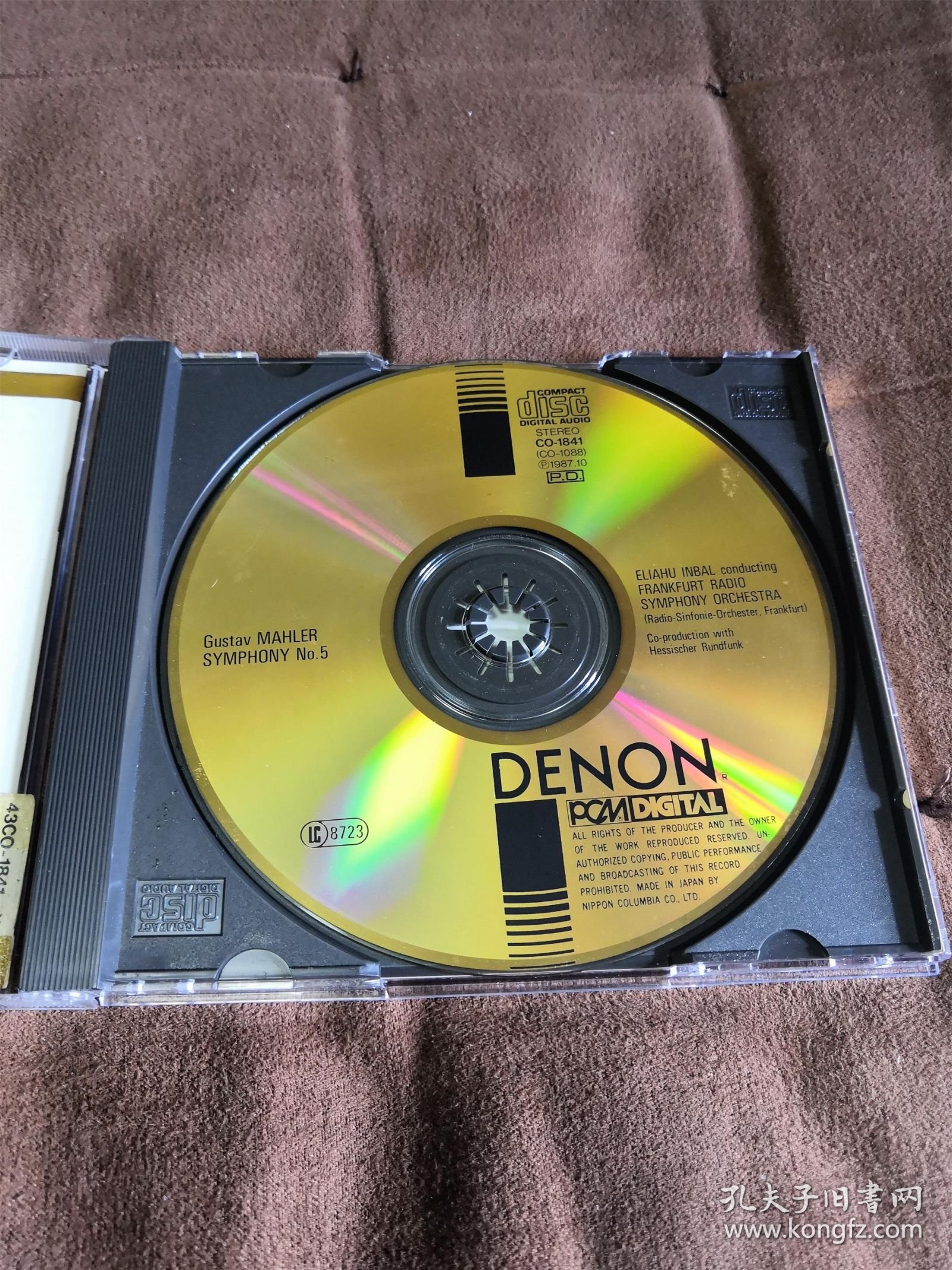 DENON 马勒-第五交响曲/ 殷巴尔Inbal/Mahler 天龙虚字24K金碟限量首版