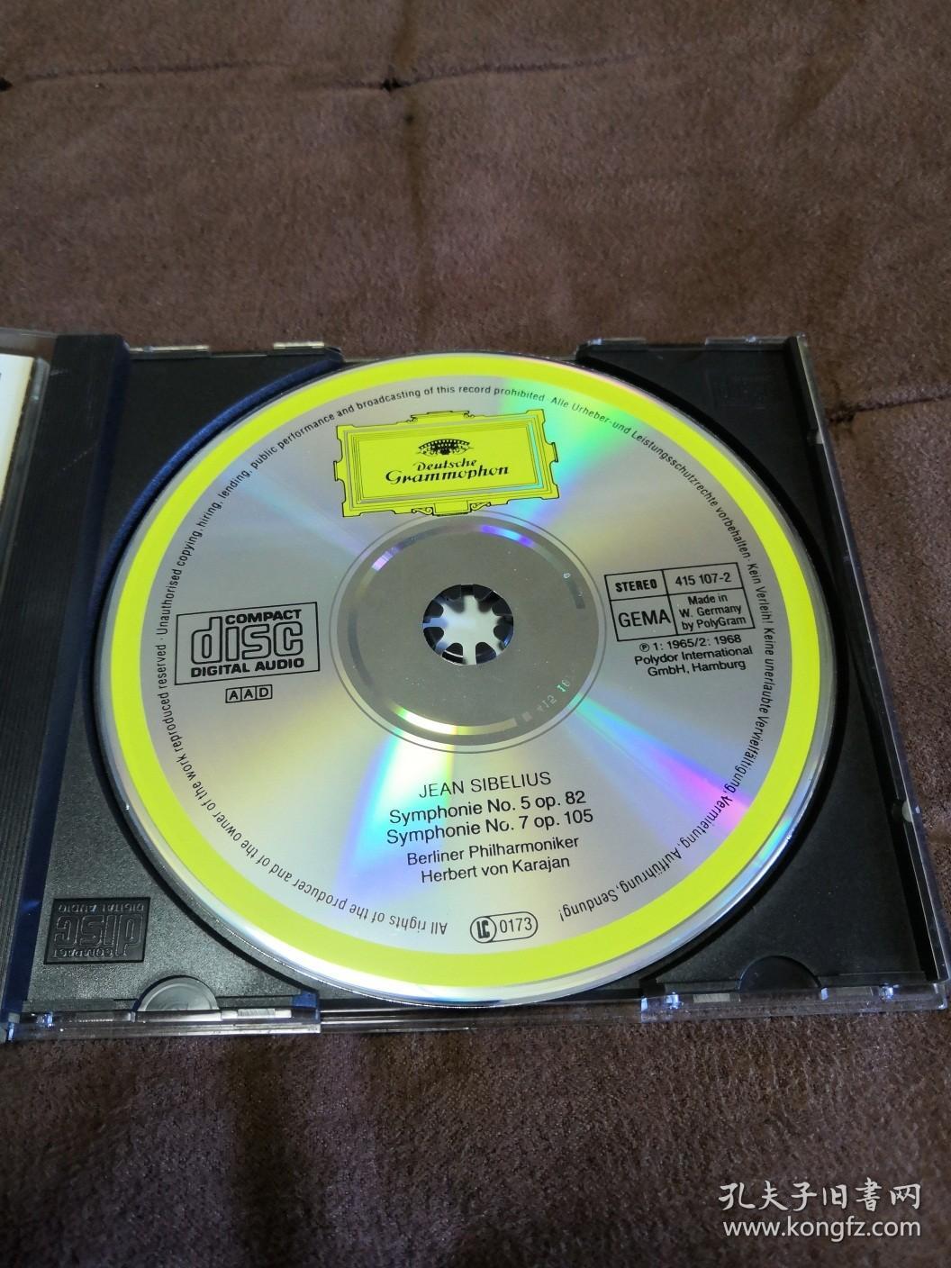 DG 西贝柳斯-第5&7交响曲/卡拉扬 KARAJAN/SIBELIUS 西德无字银圈首版