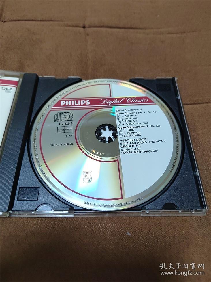 PHILIPS 肖斯塔科维奇-大提琴协奏曲/席夫  Schiff德版戒指银圈