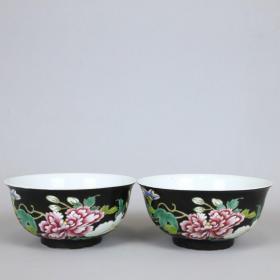 清雍正粉彩  花卉碗。
