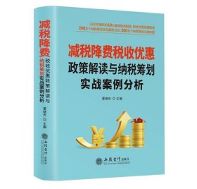 减税降费税收优惠政策解读与纳税筹划实战案例分析