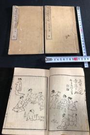 谐趣汉文集【狂文章戏范笑林】2册全，田象二编，类似清代游戏文章，巾箱小本